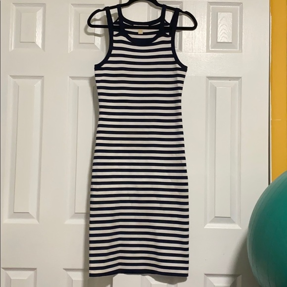 Michael Michael Kors Striped Knit Midi Dress - Picture 2 of 5